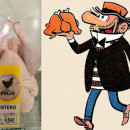 <p>Montaje: pollo de supermercado y Carpanta.</p>