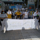 <p>Concentración de las limpiadoras del Hospital Gregorio Marañón contra la privatización el 11 de junio.</p>