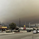 <p>Los incendios de California vistos desde Monrovia, Los Ángeles. </p>