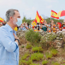 <p>El rey Felipe VI a su llegada a Menorca este verano.</p>