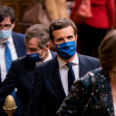 <p>Pablo Casado, en el Congreso, durante la moción de censura presentada por Vox.</p>