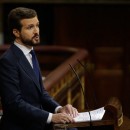 <p>Casado, durante su intervención en el debate de la moción de censura. </p>