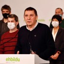 <p>Arnaldo Otegi, en una rueda de prensa tras conocerse la decisión del Supremo.</p>