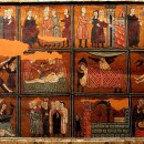 <p>Frontal con 12 escenas del martirio de San Vicente hallado en la ermita de Santa María del Monte, en Liesa, Huesca. </p>