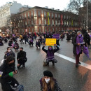 <p>Sentada feminista en la plaza de Neptuno (Madrid) este 8M.</p>