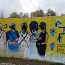 <p>El mural pintado por Cynthia Veneno en Huelva que apareció mancillado con esvásticas. </p>