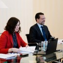 <p>Isabel Díaz Ayuso y Javier Fernández-Lasquetty en una reunión para fomentar el teletrabajo.</p>