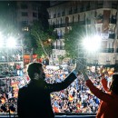 <p>Pablo Casado e Isabel Díaz Ayuso celebrando en la sede del PP los resultados del 4M. </p>