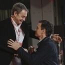 <p>José Luis Rodríguez Zapatero y Pedro Sánchez en la Escuela de buen gobierno (2018).</p>