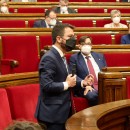 <p>Pere Aragonès, en la sesión del Parlament donde se escogieron los ocho senadores para representar a la Generalitat.</p>