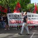 <p>Manifestación del grupo neonazi Bastión Frontal frente a la embajada marroquí de Madrid, el 19 de mayo de 2021.</p>