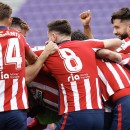 <p>Los jugadores del Atlético de Madrid celebrando el segundo gol.</p>