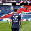 <p>Messi, durante su presentación en París. </p>