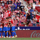 <p>Los jugadores del Atleti celebran tras el gol de Correa.</p>