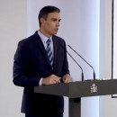 <p>Pedro Sánchez comparece tras una reunión sobre la repatriación del contingente español en Afganistán (27 de agosto de 2021).</p>