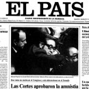 <p>Portada de El País con la noticia de la aprobación de la ley de amnistía en 1977.</p>