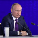 <p>El presidente ruso Vladimir Putin en una rueda de prensa reciente.</p>