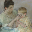 <p>Fragmento de 'Madre alimentando a niño' (1898). Mary Casatt.</p>