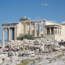 <p>Ruinas del antiguo templo de Atenea en Grecia. </p>
