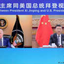 <p>La videollamada entre Joe Biden y Xi Jinping del 19 de marzo.</p>