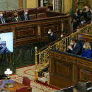 <p>Volodímir Zelenski interviniendo ante el Pleno del Congreso de los Diputados el 5 de abril de 2022.</p>