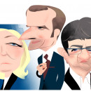 <p>Marine Le Pen, Emmanuel Macron y Jean-Luc Mélenchon, candidatos a la presidencia francesa.</p>