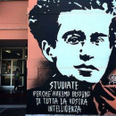 <p>Un grafiti del artista Solo que representa a Antonio Gramsci en un instituto de Roma.</p>