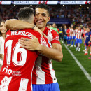 <p>Homenaje a Luis Suárez, que ayer se despedía como jugador del Atleti en el Metropolitano.</p>