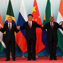 <p>Participantes de la cumbre BRICS en 2017. De izquierda a derecha: Michel Temer, Vladimir Putin, Xi Jinping, Jacob Zuma y Narendra Modi.</p>