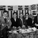 <p>De izqa. a dcha., Eaton-Daniel, Juan Centeno, Federico García Lorca, Emilio Prados y Pepín Bello, en 1924. </p>