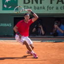 <p>El tenista Rafael Nadal disputando el Roland Garros en 2012. </p>