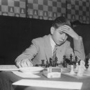 <p>Arturo Pomar, disputando una partida en Baarn (Países Bajos) en 1947. </p>