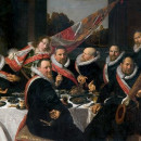 <p>Banquete de los arcabuceros de San Jorge de Haarlem. Frans Hals (1616). </p>