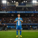 <p>Lucas Pérez, en su multitudinaria presentación con el Dépor.</p>