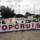 <p>Una protesta reciente contra la llegada masiva de cruceros a Barcelona.</p>