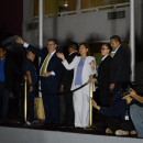 <p>Bernardo Arévalo y Karin Herrera celebran su victoria en las elecciones de Guatemala. / <strong>Twitter @KarinHerreraVP</strong></p> (: )