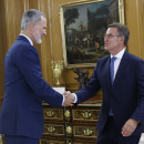 <p>El rey Felipe VI recibe a Alberto Núñez Feijóo en la ronda de consultas para la propuesta de investidura. / <strong>Casa de S.M. el Rey</strong></p>