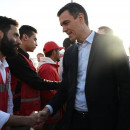 <p>Pedro Sánchez, durante su visita al Paso de Rafah, entre Gaza y Egipto. / <strong>Moncloa (Borja Puig de la Bellacasa)</strong></p>