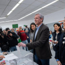 <p>Alfonso Rueda, candidato del PP y vencedor de las elecciones en Galicia, durante la jornada electoral del 18 de febrero. / <strong>PP </strong></p>