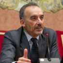 <p>El juez Manuel Marchena, durante una conferencia en la Universidad de Navarra, el 12 de febrero de 2020. / <strong>Manuel Castells</strong></p>