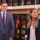 <p>Pedro Sánchez y Miriam Nogueras, durante una reunión mantenida el 13 de octubre de 2023. / <strong>Junts</strong></p>