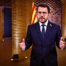 <p>Pere Aragonès, durante el mensaje de Navidad de 2023. / <strong>Generalitat de Catalunya</strong></p>
