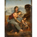 <p><em>Santa Ana, con la Virgen y el Niño</em>. Pintura al óleo de Leonardo da Vinci.</p>