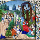<p>La rueda de la dama Fortuna, del libro 'De casibus virorum illustrium' de Boccaccio. París, 1467. / <strong>Biblioteca de la Universidad de Glasgow</strong></p>