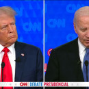 <p>Donald Trump y Joe Biden durante el debate presidencial. / <strong>YouTube (CNN en español)</strong></p>