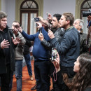 <p>Javier Milei reunido con un grupo de periodistas el pasado 7 de junio. / <strong>Casa Rosada</strong></p>
