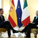<p>Pedro Sánchez y Giorgia Meloni, durante un encuentro en Roma. Abril de 2023. / <strong>Fernando Calvo (La Moncloa)</strong></p>