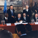 <p>Momento de la firma del Estatuto de Roma (1998). / <strong>ONU</strong></p>