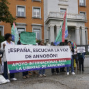 <p>Exiliados annoboneses reivindican la libertad de la isla en Madrid durante el verano de 2024. / <strong>Gobierno de Annobón en el exilio</strong></p>