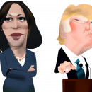 <p>Los candidatos a la presidencia de Estados Unidos, Kamala Harris y Donald Trump. / <strong>Luis Grañena</strong></p>